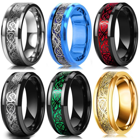 Anel Stainless Steel Celtic Dragon Ring