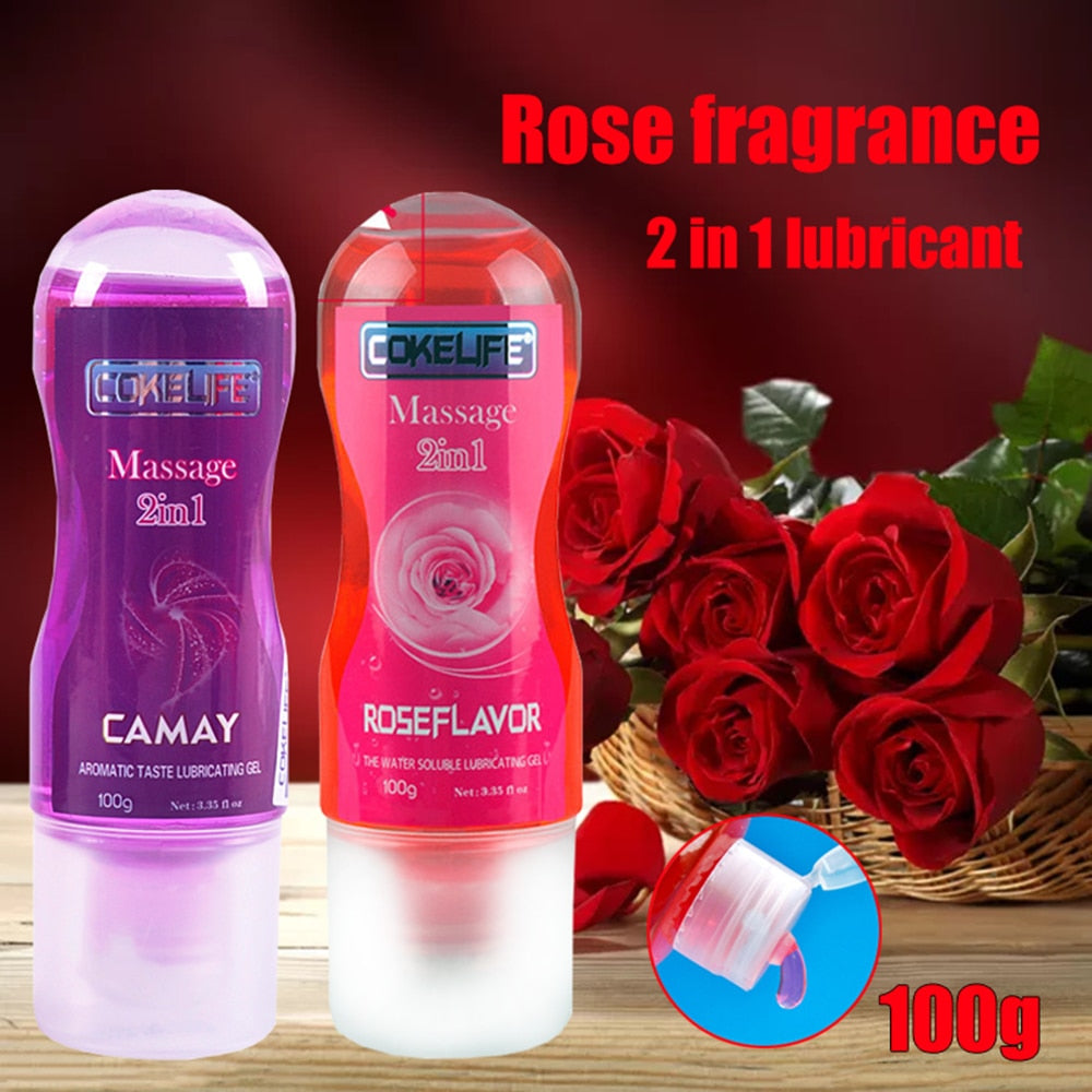 Lubrificante Sexual à base de água, sabor comestível de Rosa 100ml.