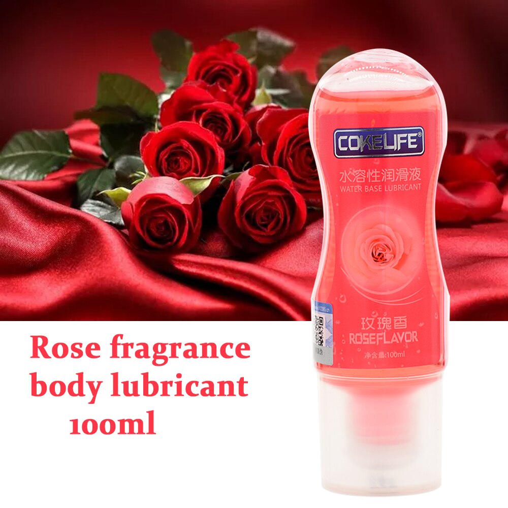 Lubrificante Sexual à base de água, sabor comestível de Rosa 100ml.