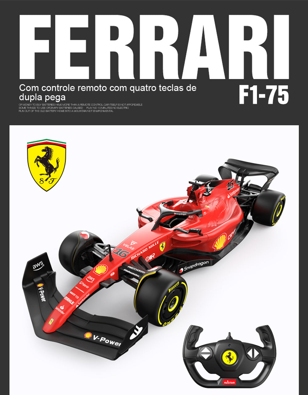 Ferrari F1-75 (1/12)  F1 Formula Racing Drift RC Car Toy